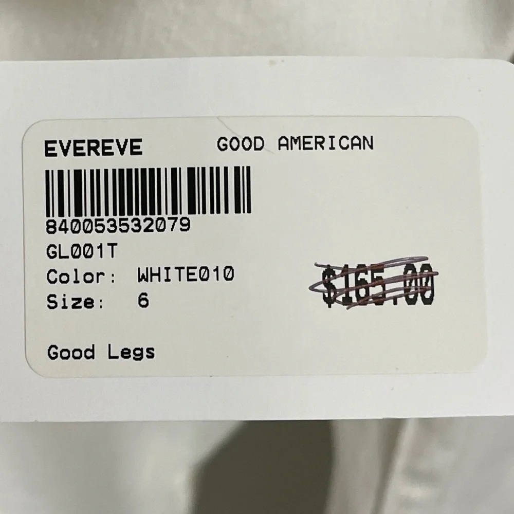 Good American NWT Good Legs‎ Raw Hem White Jeans Size 6/28 - Picture 12 of 12